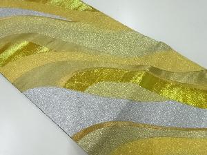 リサイクル　金銀糸流水模様織出し袋帯